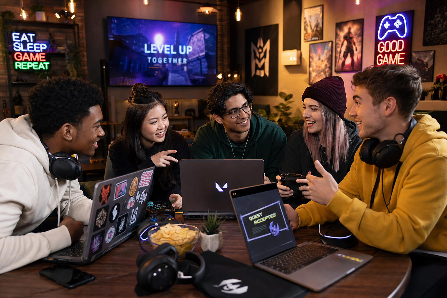 BattleCup team gaming together