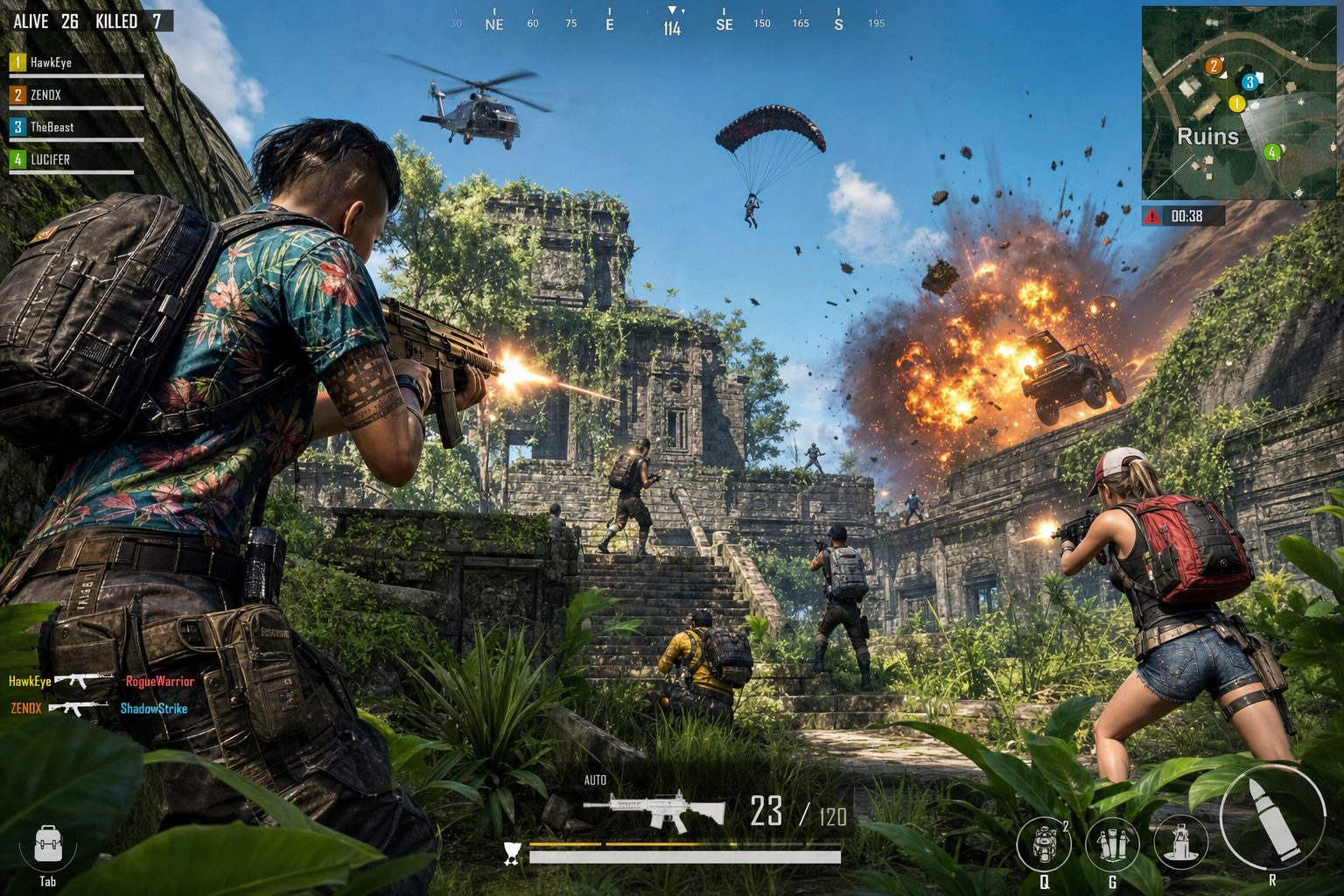 Battle royale game action